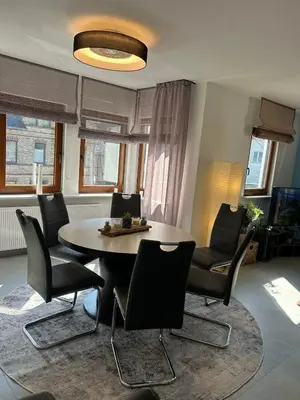 Ein Sitzbereich in der Unterkunft Ferienwohnung RebenGlück