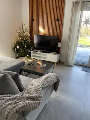 Ein Sitzbereich in der Unterkunft Ferienwohnung in der wunderschönen Eifel