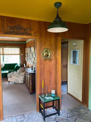Ein Sitzbereich in der Unterkunft Gemütliches Ferienhaus