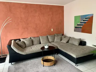 Ein Sitzbereich in der Unterkunft Ferienwohnung Kaspers