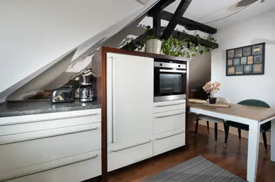 Küche/Küchenzeile in der Unterkunft Stylische Privatzimmer an der Mosel