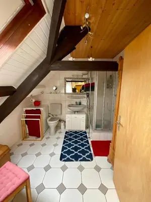 Ein Badezimmer in der Unterkunft Ferienwohnung bei Toni und Klaus