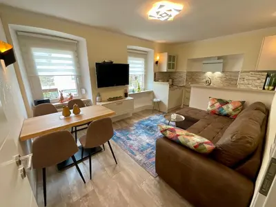 Ein Sitzbereich in der Unterkunft Ferienwohnung bei Toni und Klaus