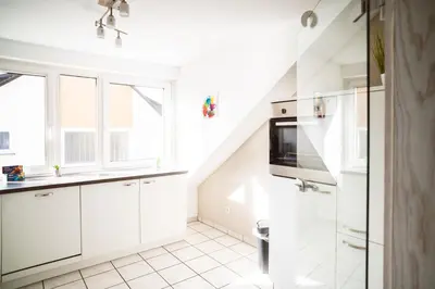Küche/Küchenzeile in der Unterkunft Panoramablick - Großzügige Ferienwohnung mit Panorama- & Burgblick