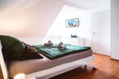 Ein Sitzbereich in der Unterkunft Panoramablick - Großzügige Ferienwohnung mit Panorama- & Burgblick
