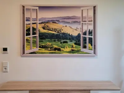 Ein allgemeiner Bergblick oder ein Berglick von der Ferienwohnung aus