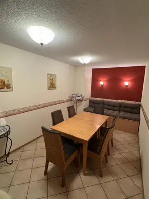 Ein Sitzbereich in der Unterkunft Gästehaus im Oberdorf
