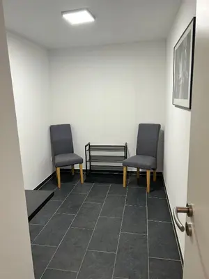 Ein Sitzbereich in der Unterkunft Ferienwohnung im Hasenwieschen