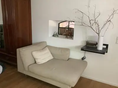 Ein Sitzbereich in der Unterkunft Romantic barn with sauna
