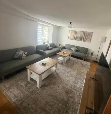 Ein Sitzbereich in der Unterkunft Lina Ferienhaus