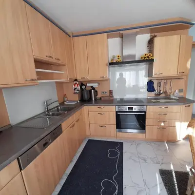 Küche/Küchenzeile in der Unterkunft Ferienwohnung 