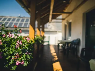 Ein Balkon oder eine Terrasse in der Unterkunft Ferienweingut Hammes