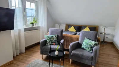 Ein Sitzbereich in der Unterkunft Ferienapartment Weber-Loskill