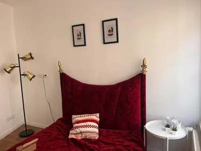 Ein Sitzbereich in der Unterkunft Zentrale schöne Wohnung in der Altstadt mit Balkon