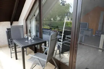 Ein Balkon oder eine Terrasse in der Unterkunft Rheintalblick St Goar Loreley