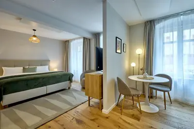Ein Bett oder Betten in einem Zimmer der Unterkunft Neu!!! Moselbleibe Stadthaus am Bärenbrunnen