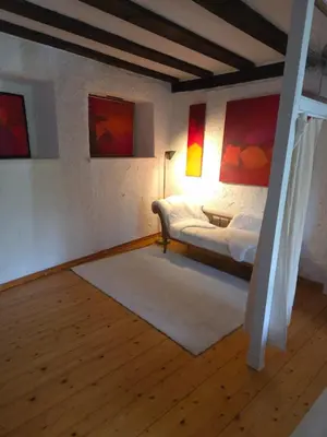 Ein Bett oder Betten in einem Zimmer der Unterkunft Ferien im Kellisch-Haus