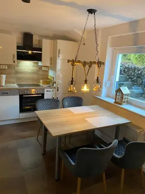 Küche/Küchenzeile in der Unterkunft Ferienwohnung Bei Margot