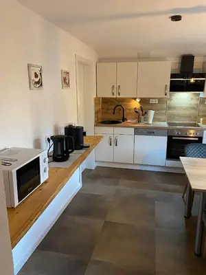 Küche/Küchenzeile in der Unterkunft Ferienwohnung Bei Margot