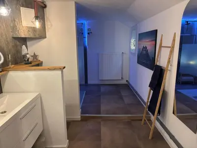 Küche/Küchenzeile in der Unterkunft Ferienwohnung Bei Margot