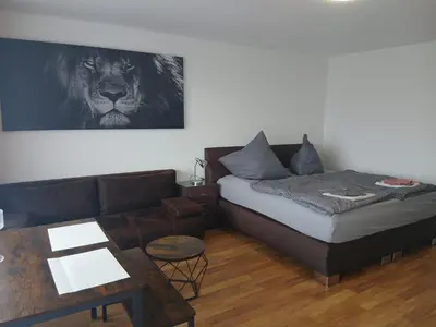 Ein Sitzbereich in der Unterkunft B312, kleines und gemütliches Appartement in Lahnstein