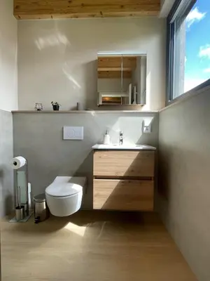 Ein Badezimmer in der Unterkunft Gartenlodge im Grünen