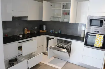 Küche/Küchenzeile in der Unterkunft Landruhe Koblenz- Modernes Apartment