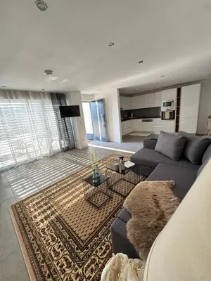 Ein Sitzbereich in der Unterkunft Landruhe Koblenz- Modernes Apartment