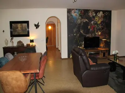 Ein Sitzbereich in der Unterkunft Holiday home in Altstrimmig near nature park