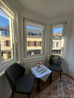 Ein Sitzbereich in der Unterkunft Ferienwohnung Blerta