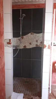Ein Badezimmer in der Unterkunft Historische Wassermühle