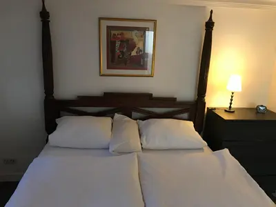Ein Bett oder Betten in einem Zimmer der Unterkunft Monteure Apartment Roxheim