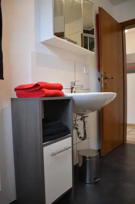 Küche/Küchenzeile in der Unterkunft Ferienwohnung Hedi