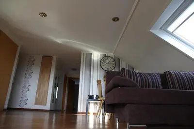 Ein Sitzbereich in der Unterkunft Ferienwohnung Panoramaweg