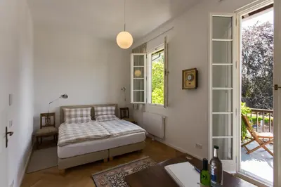 Ein Bett oder Betten in einem Zimmer der Unterkunft Landhaus Reverchon