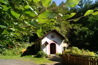 Ein Garten an der Unterkunft Baunhöller-Mühle