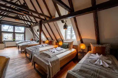 Ein Bett oder Betten in einem Zimmer der Unterkunft Haus zum Ring