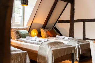 Ein Bett oder Betten in einem Zimmer der Unterkunft Haus zum Ring