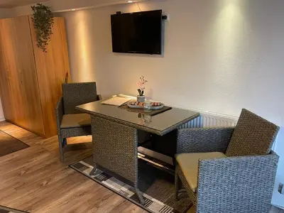 Ein Sitzbereich in der Unterkunft Apartment Mette