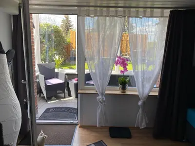 Ein Sitzbereich in der Unterkunft Apartment Mette