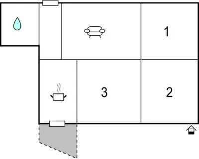 Grundriss der Unterkunft 2 Bedroom Cozy Apartment In Duppach
