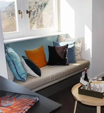 Ein Sitzbereich in der Unterkunft Gut Hermannsberg, Gästehaus