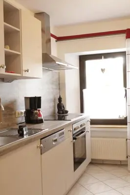 Küche/Küchenzeile in der Unterkunft Ferienwohnung Erika