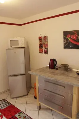 Küche/Küchenzeile in der Unterkunft Ferienwohnung Erika