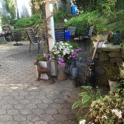Ein Garten an der Unterkunft The Place After the Race B&B