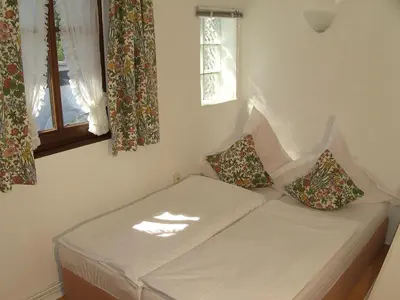 Ein Bett oder Betten in einem Zimmer der Unterkunft Historisches Fachwerkhaus