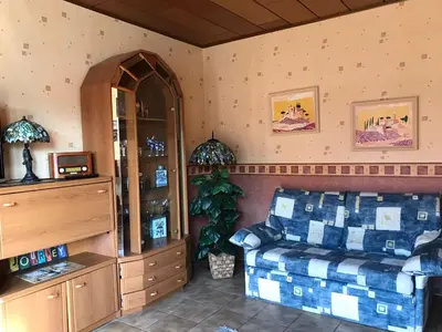 Ein Sitzbereich in der Unterkunft Ferienwohnung Moselpension Gwosch
