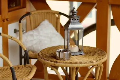 Ein Sitzbereich in der Unterkunft Haus Winkelchen
