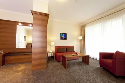 Ein Sitzbereich in der Unterkunft Hotel Weis