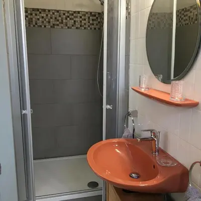 Ein Badezimmer in der Unterkunft Pension Rehschopp